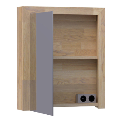 BRAUER Rise spiegelkast – 59x70x15 cm – zonder verlichting – linksdraaiende – Eiken grijs