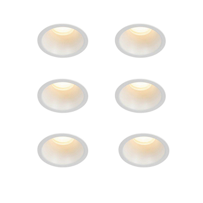 QAZQA Dept spot encastré - set de 6 - 7,8x7,8x6,5cm - dimmable - IP44 - blanc mat