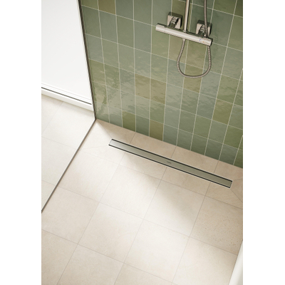 Hansgrohe RainDrain Compact Douchegoot - 100cm - standaard installatie - brushed stainless steel