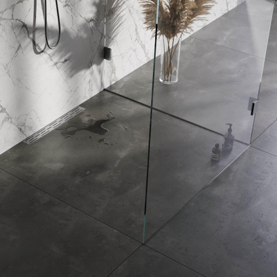 BRAUER Douchegoot - muurflens - 50x7x6.7cm - ondiep - zijuitloop - RVS
