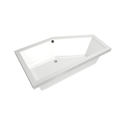 Xenz Society Hoekbad - 160x90x53 - afvoer Midden - Rechts - acryl - wit