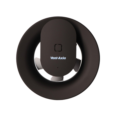 Vent-Axia Svara Ventilateur de salle de bain avec programme horaire, détection d'humidité et capteur de lumière 110 m3/h contrôlé par application Noir Mat