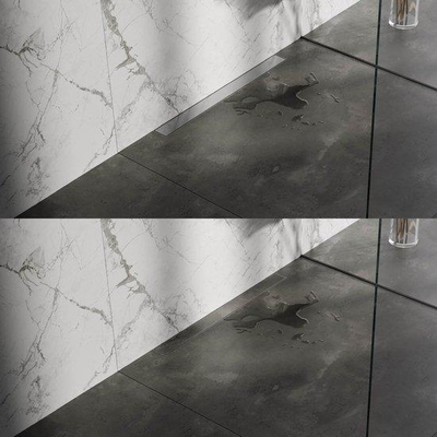 Brauer Caniveau de douche montage mur, y compris grille de carrelage (réversible)