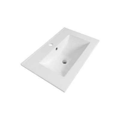 Adema Chacito Ensemble meuble salle de bains - 59.5x37.6x55cm - 2 tiroirs - sans poignées - vasque - 1 trou de robinet - Blanc mat
