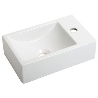 Plieger Houston lave-mains 37x23cm 1 trou de robinet à droite blanc mat