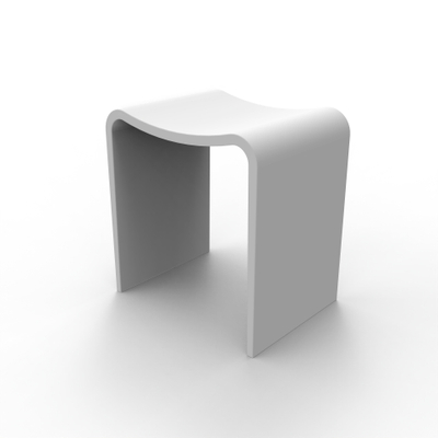 ZEZA Solid Tabouret de douche - 40x30x43 cm - solid surface - blanc mat