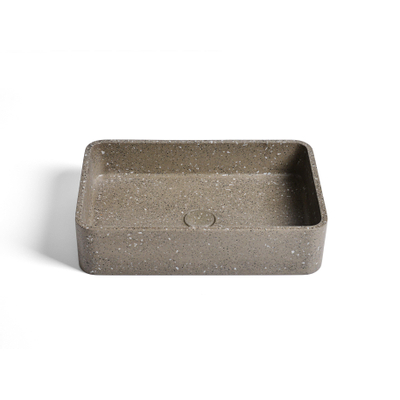 Ideavit Gaia Vasque à poser 50x32.5x12cm Béton rectangulaire Terrazzo