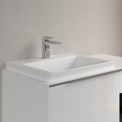 Villeroy & boch subway 3.0 meuble lavabo 60x47x16.5cm rectangle fond terre 1 trou pour robinet sans trou de trop plein pierre blanche mat céramique+