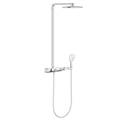 Grohe Rainshower SmartControl ensemble de douche pluie apparent – thermostatique – douche de tête Ø 36 cm – douchette 4 jets – blanc/chrome
