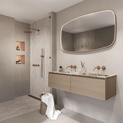 INK SP31 miroir – 140 x 80 cm – LED directe tout autour – chauffage de miroir – Cuivre brossé