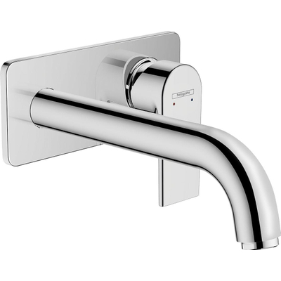 Hansgrohe Vernis Shape 1 greeps wastafelkraan - inbouw - voor wandmontage - voorsprong 20 - 7 cm - hoogglans chroom