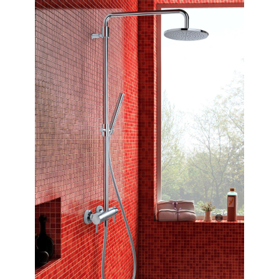 Hotbath Buddy Ensemble de douche pluie - douchette 3 jets - nickel brossé