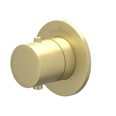 IVY Bond Partie de finition - pour thermostat encastrable - symétrie - rosace ronde - Or brossé mat PVD