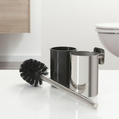 Tiger Colar Brosse de toilette avec support inox poli 8.8x38.1x10.8cm