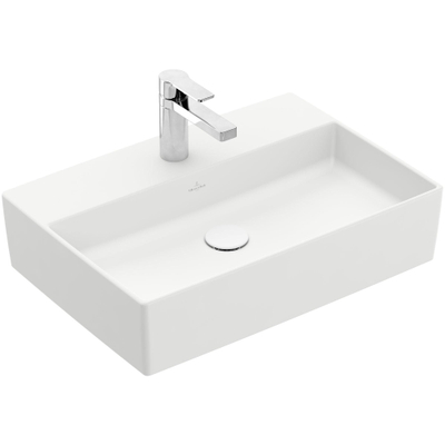 Villeroy & Boch memento 2.0 opzetwastafel - 60x42cm - met 1 kraangat - zonder overloop CeramicPlus - Stone White (mat wit)