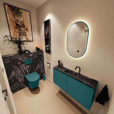 MONDIAZ TURE-DLUX 100cm toiletmeubel Smag. EDEN wastafel Lava positie midden. Met 1 kraangat.