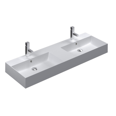 Thebalux wastafel model Cube 2x kom 2x kraangat