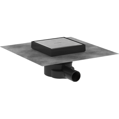 Hansgrohe RainDrain Point Puntafvoer - 15x15cm - achterzijde betegelbaar - brushed stainless steel