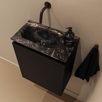 MONDIAZ TURE-DLUX 40cm toiletmeubel Urban. EDEN wastafel Lava positie links. Zonder kraangat.