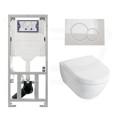 Villeroy & Boch Subway 2.0 set encastrable avec WC suspendu blanc abattant softclose plaque de commande blanche