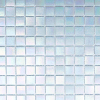 The Mosaic Factory Amsterdam Carrelage mosaïque 2x2x0.4cm pour le mur et le sol et pour l'intérieur et l'extérieur carré verre Bleu clair perlé