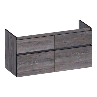 BRAUER Delight Edge meuble sous-lavabo 120 4 tiroirs à fermeture en douceur - sans poignée - 2 découpes pour siphon - Driftwood
