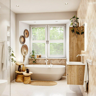 MONDIAZ VICA 60cm badmeubel onderkast Washed Oak 2 lades. Wastafel MOON midden 1 kraangat, kleur Talc.