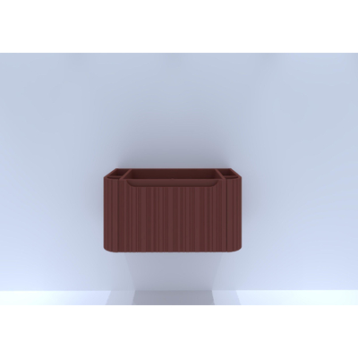 HR badmeubelen Juice Meuble sous lavabo - 80x45x40cm - coins arrondis - façade 3D - 1 tiroir - terra mat