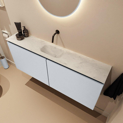 MONDIAZ TURE-DLUX 120cm toiletmeubel Clay. EDEN wastafel Opalo positie midden. Zonder kraangat.