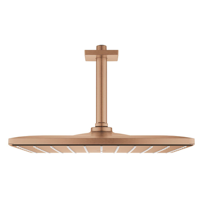 GROHE Rainshower Mono 310 Cube Pomme de tête de douche - 31x31cm - 1 jet - bras de plafond 14.2cm - warm sunset brossé