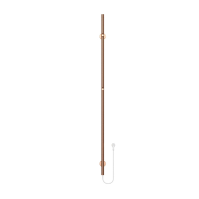 Belrad Rod staafhanddoekdroger - 150x6,3x12,7 cm - elektrisch - enkel - 60w - 2,5cm - geborsteld koper TWEEDEKANS