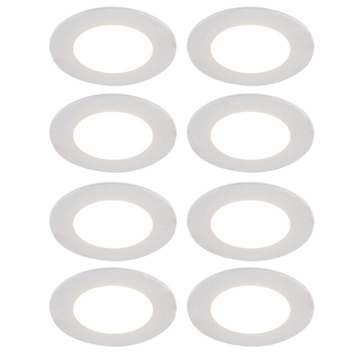 QAZQA Blanca Inbouwspot - set van 8 - 9x9cm - incl. LED - 3 staps dimbaar - IP44 - mat wit