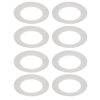 QAZQA Blanca Spot encastrable - lot de 8 - 9x9cm - LED inclus - à 3 intensités réglables - IP65 - Rond - Blanc