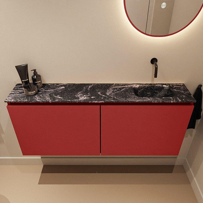 MONDIAZ TURE-DLUX Meuble WC 120 cm Fire. EDEN lavabo Lava position droite. Sans trou de robinet.