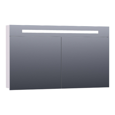 Saniclass 2.0 Spiegelkast - 120x70x15cm - verlichting geintegreerd - 2 links- en rechtsdraaiende spiegeldeuren - MDF - mat wit