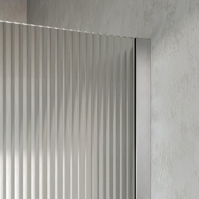 BRAUER Oblivion Inloopdouche - 100x200cm - 30cm zijwand - helder ribbel glas - glascoating - PVD - Geborsteld RVS