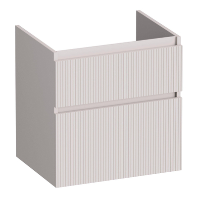 BRAUER Delight Wavy wastafelonderkast 60 2 softclose lades - greeploos - 1 sifon uitsparing - mat zand