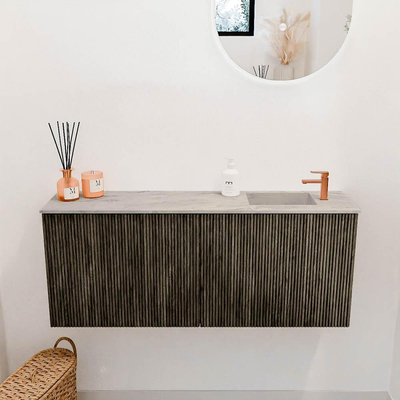 Mondiaz JOYA-DLUX 100cm toiletmeubel - kleur Shadow - Wastafel FAYE positie Rechts 1 kraangat kleur Glace.