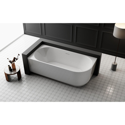 FugaFlow Eccelente Anta half vrijstaand hoekbad - links - 170x80x58cm - met afvoer - acryl - glans wit