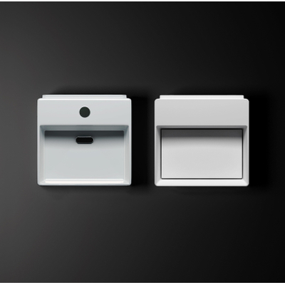 Clou Flush lave-mains 28x27cm inclus bouchon avec trou de robinet céramique blanc brillant