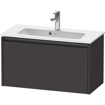 Duravit Ketho.2 Wastafelonderbouwkast - met 1 lade - 68x39x44cm - met greep antraciet - grafiet supermat