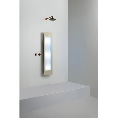 Sunshower Round Medium Plus infrarouge + lumière UV en saillie incl. support mural 140x33x12cm Sand White