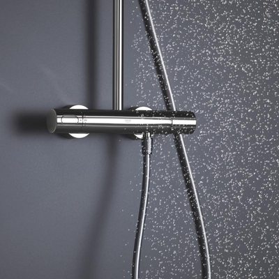 GROHE Rainshower SmartActive Ensemble de douche pluie apparent - pomme de douche 31cm - douchette ronde - chromé