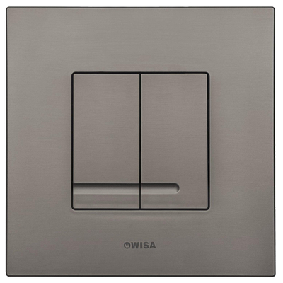 Wisa XS Bedieningspaneel - vierkant - 16x16x1 - dualflush - kunststof - titanium zwart