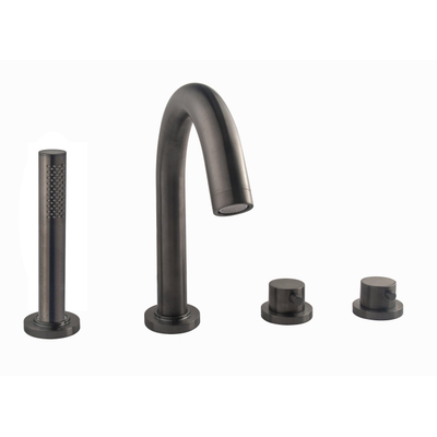 Wiesbaden Caral Ensemble de finition robinet thermostatique de baignoire 4 trous gunmetal PVD
