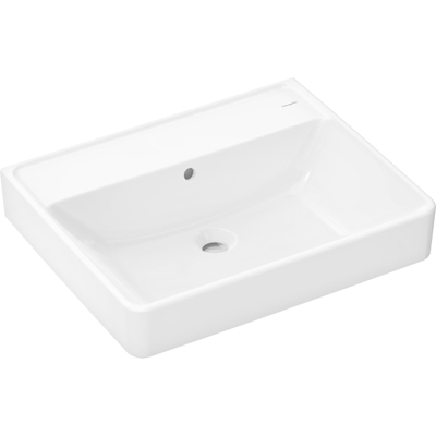 Hansgrohe Xanuia Q Wastafel/Fontein - 60x48cm - opbouw - zonder kraangaten - met overloop - wit glans
