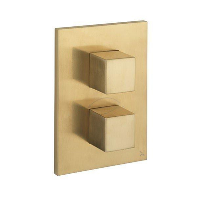 Crosswater WaterSquare Boîte d''encastrement - thermostatique - 3 fonctions - laiton brossé