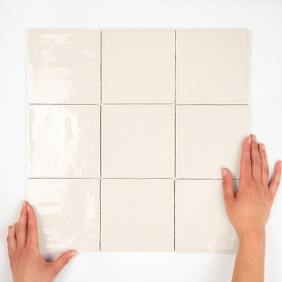 Terravito Viondo wandtegel - 13x13cm - 8mm - vierkant - glans ivoor (wit)