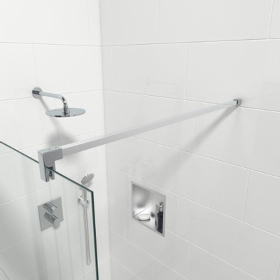 Van Marcke Inloopdouche - 120x200cm - veiligheidsglas - band mat glas - anti kalk - chroom