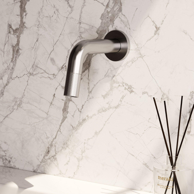 BRAUER Brushed Carving Robinet de lavabo - encastré - bec 8,5-18,5 cm - inox brossé